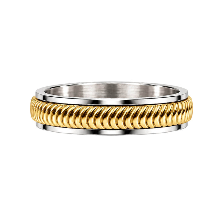 Räfflad, roterande antistressring, 5 mm (tvåfärgat 316L-stål)