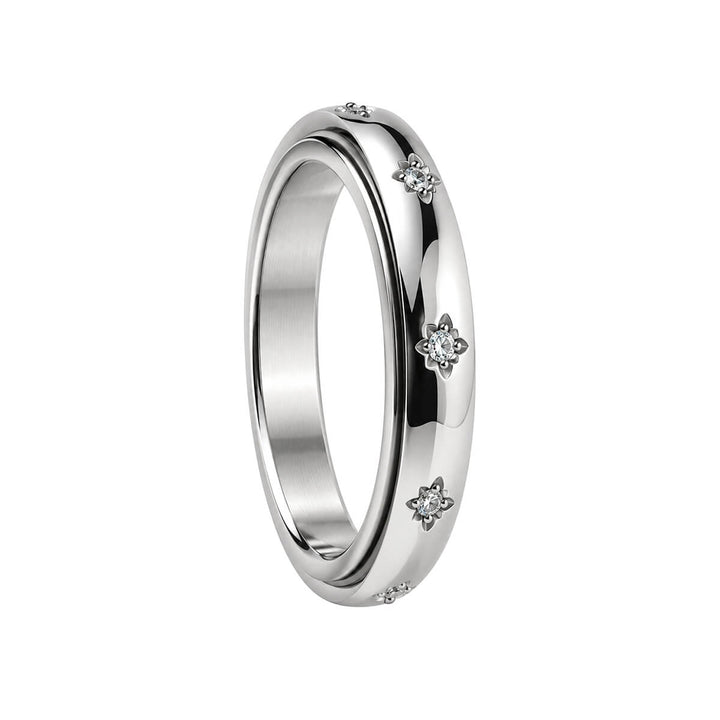 Rotating Anti-Stress Ring with Zirconia Accents, 4 mm (316L Stainless Steel)