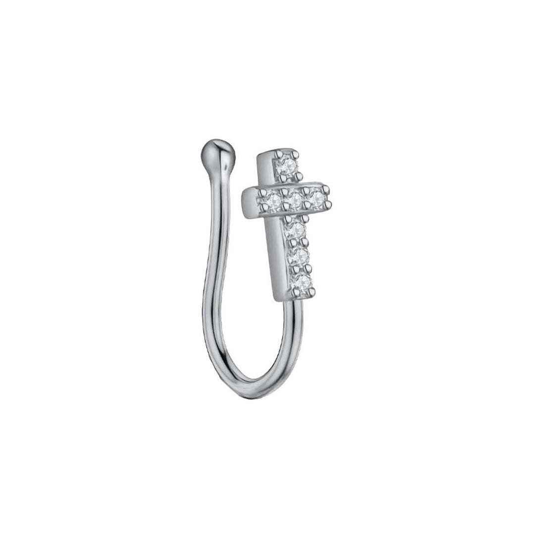 Feikki nose ring with zirconia cross