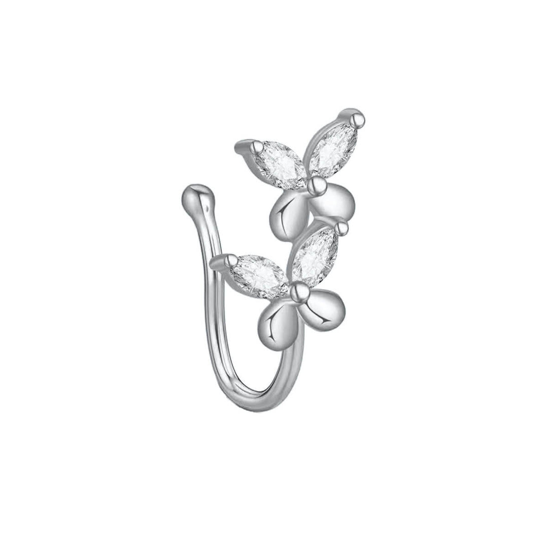 Feikki nose ring with zirconia butterflies