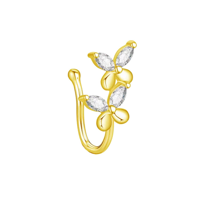 Feikki nose ring with zirconia butterflies