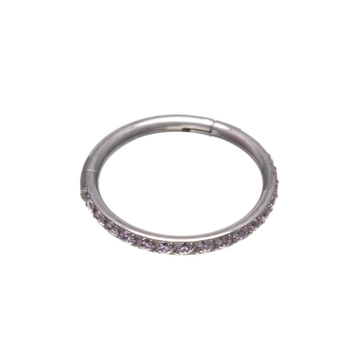 Hinged segment ring CZ pebble clicker 1.2mm (Titanium G23)