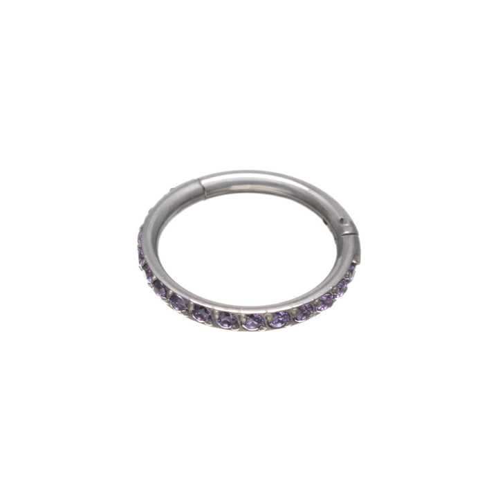 Hinged segment ring CZ pebble clicker 1.2mm (Titanium G23)