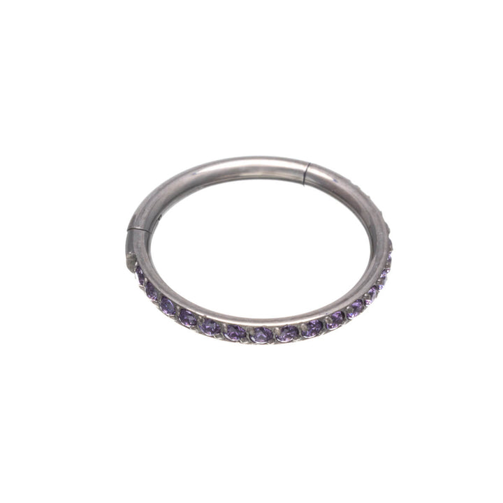 Hinged segment ring CZ pebble clicker 1.2mm (Titanium G23)