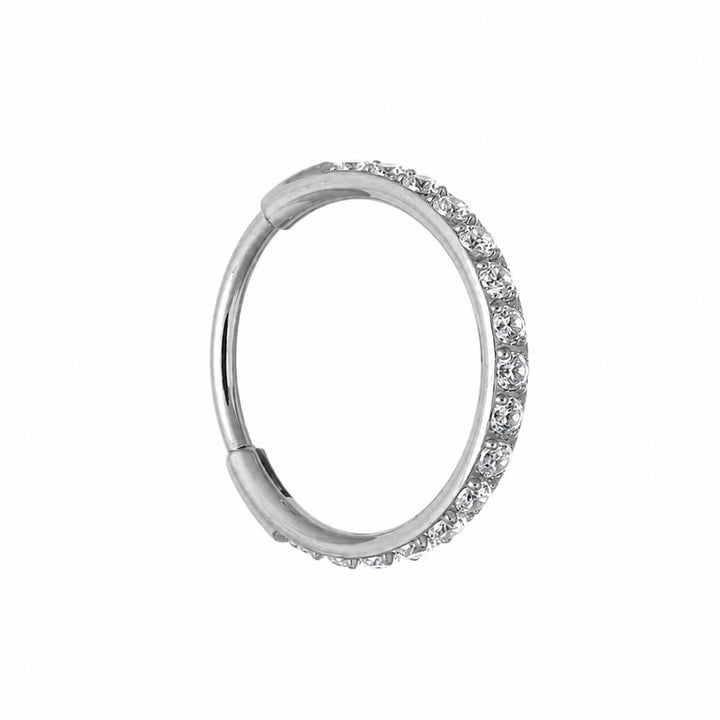 Saranic Piercing Rings CZ flint clicker 1.2mm (Titanium G23)