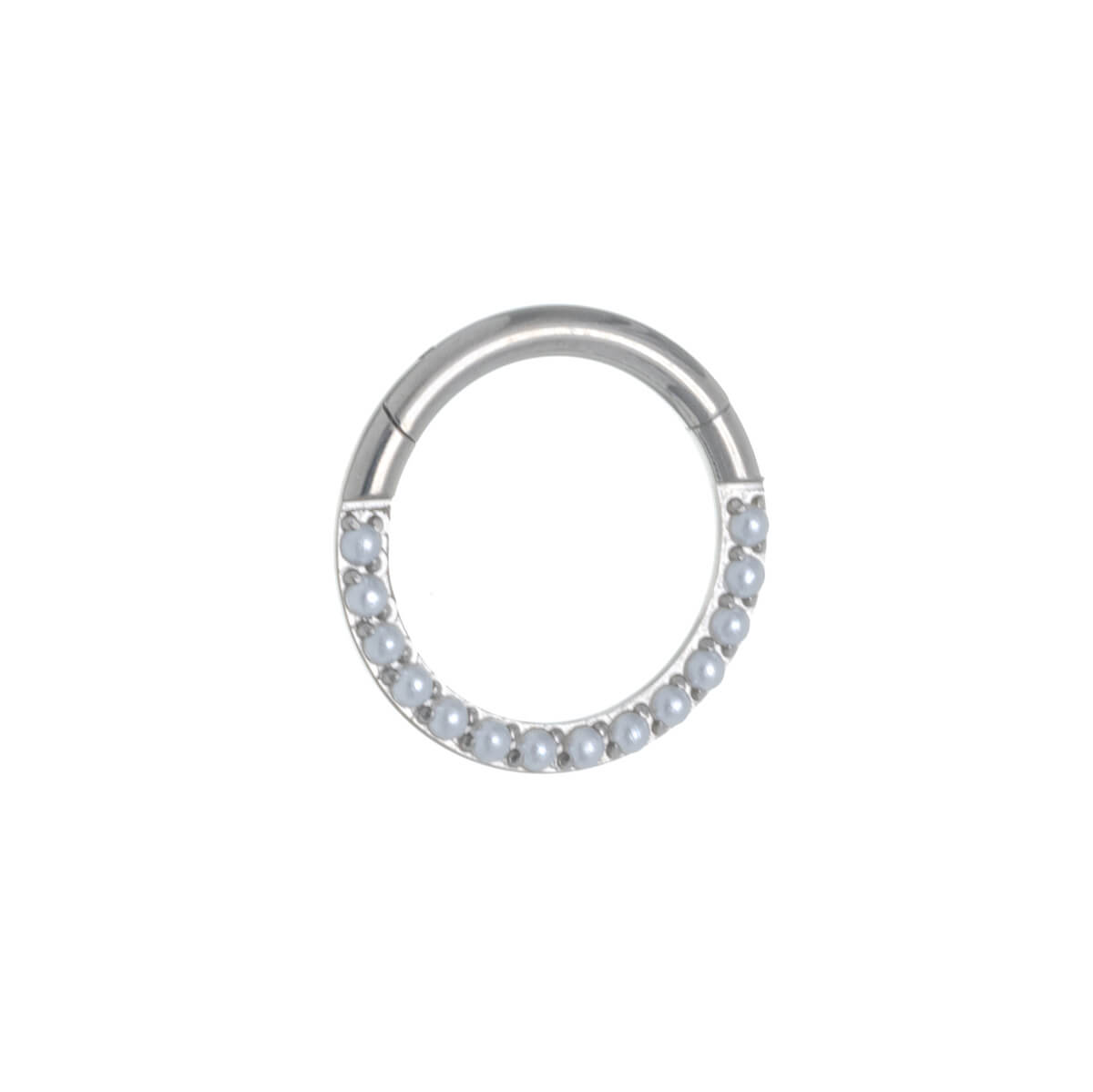Pearl clicker hinged segment ring 1.2mm (Titanium G23)