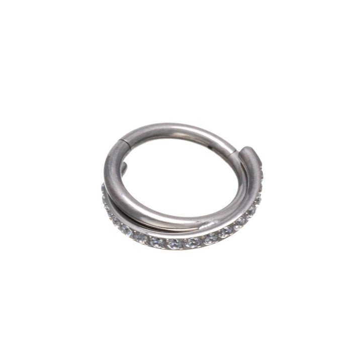 Twisted zirkonia clicker piercingring 1,2mm (Titan G23)