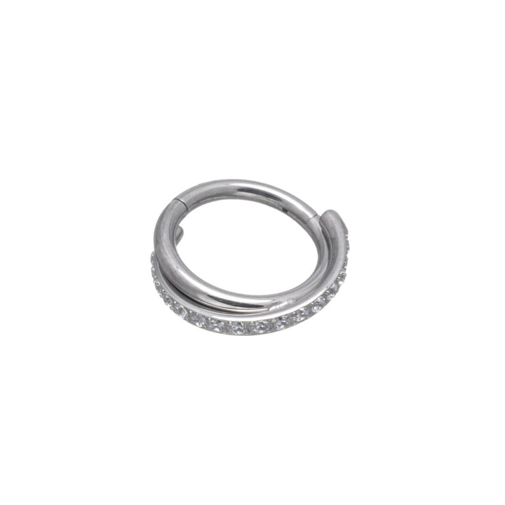 Twisted zirkonia clicker piercingring 1,2mm (Titan G23)