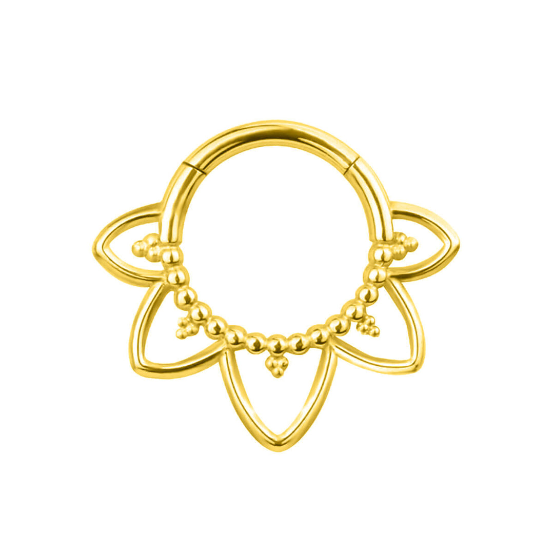 Guldfärgad titan segmentring klicker 1,2mm (PVD-titan G23)