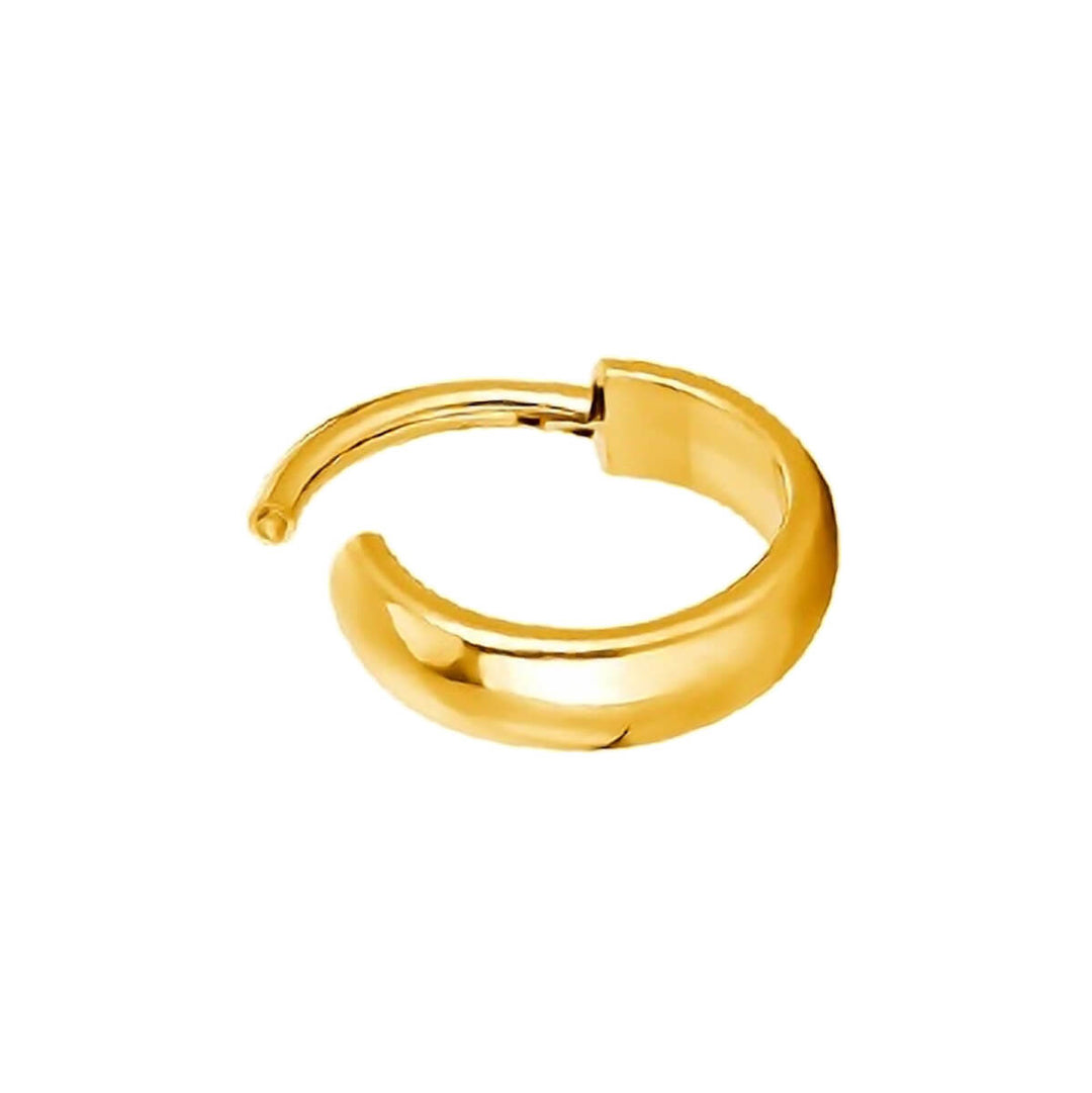 Golden curved clicker wide Piercing Rings 1.2mm (PVD Titanium G23)