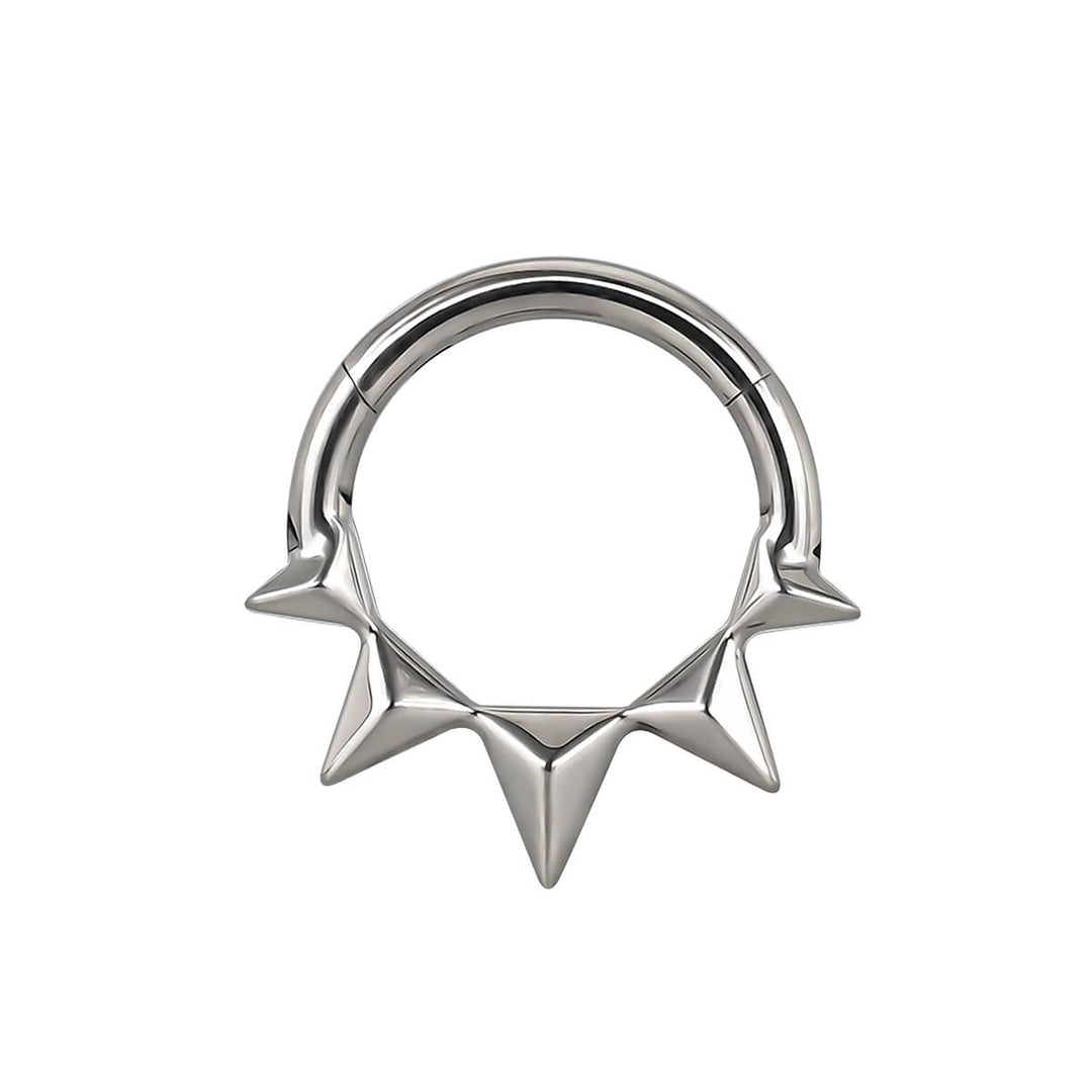 Spikad piercingring i titan, 1,2 mm (Titan G23)