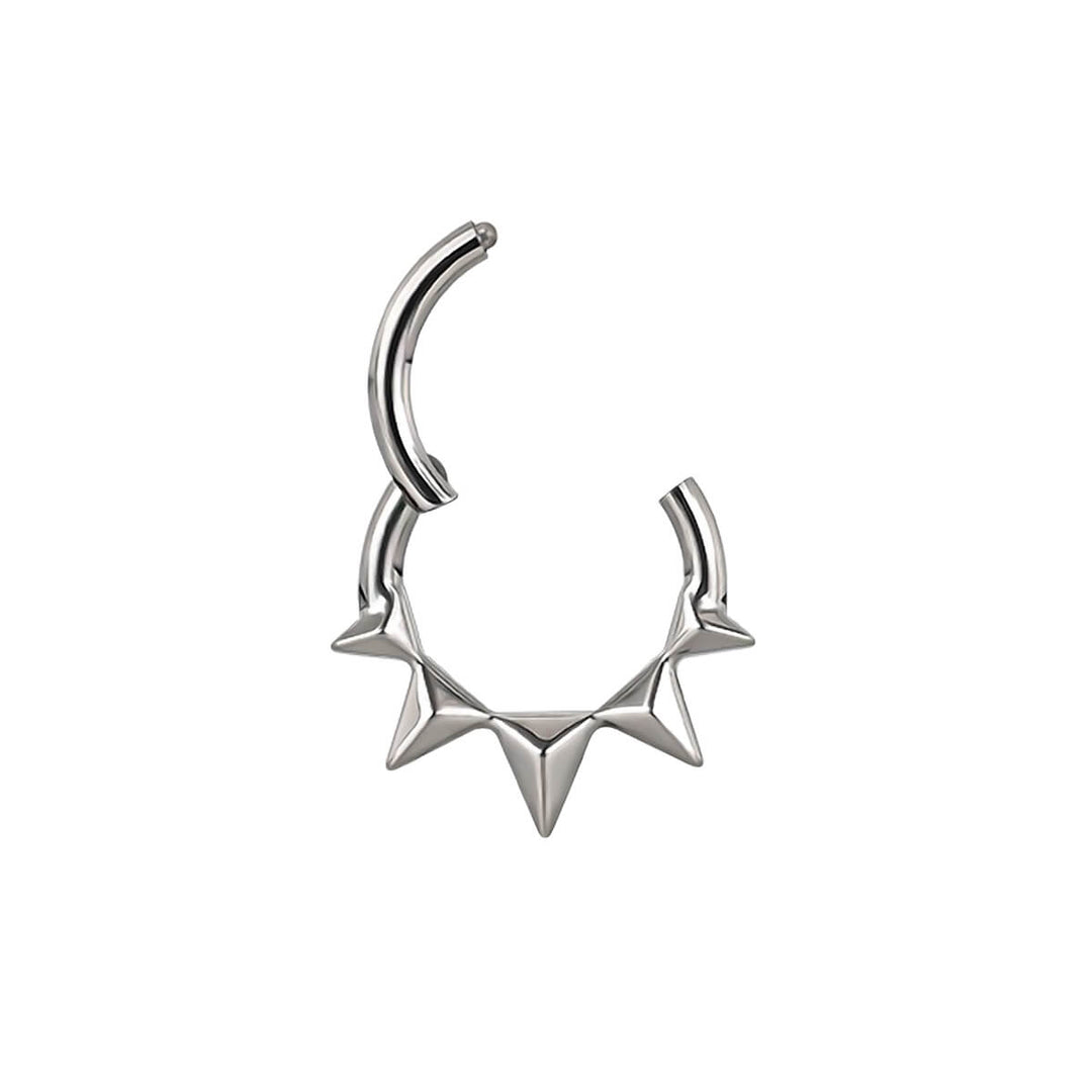 Spikad piercingring i titan, 1,2 mm (Titan G23)