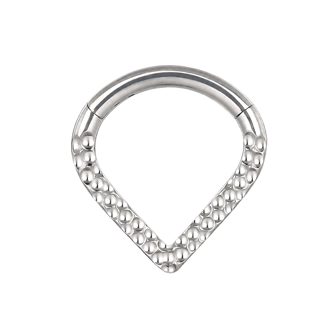 V-shaped clicker ring with patterned surface 1.2 mm (Titanium G23)