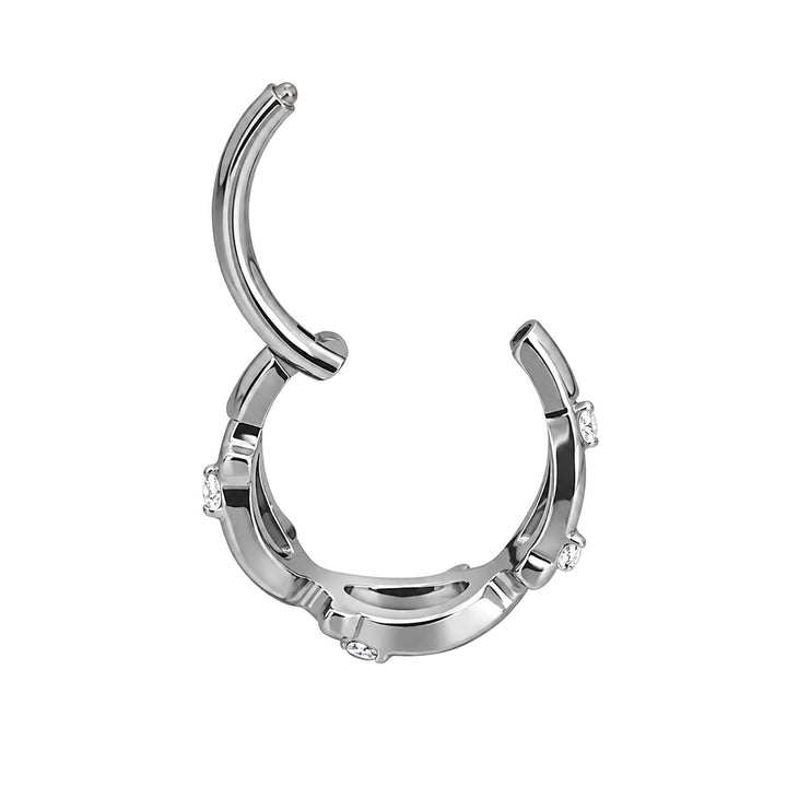 Twisted Zirconia Clicker, Titanium Piercing Rings 1.2 mm (Titanium G23)
