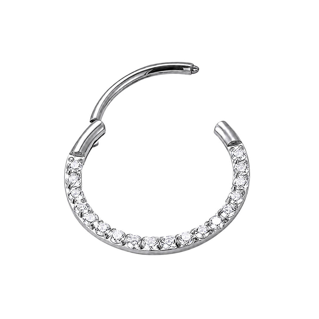 Genomborrningsring med gångjärn, zirkonium, clicker 0,8 mm (Titan G23)