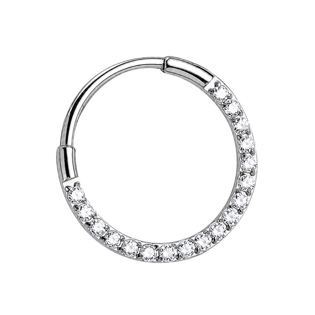 Genomborrningsring med gångjärn, zirkonium, clicker 0,8 mm (Titan G23)