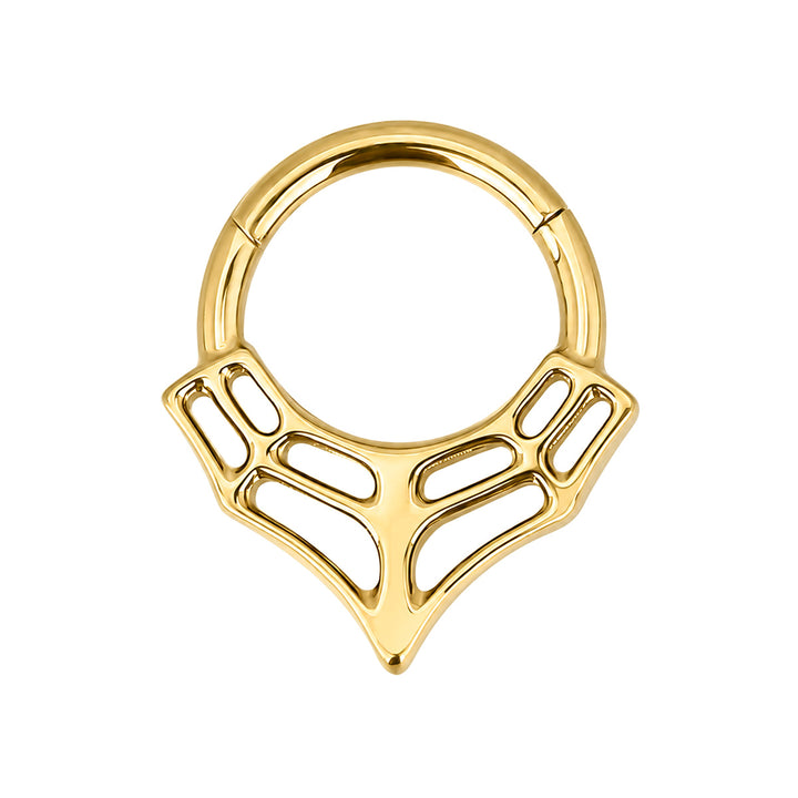 Spindelnät-septumring i guldfärgat titan, clicker 1,2 mm (PVD-belagt titan G23)