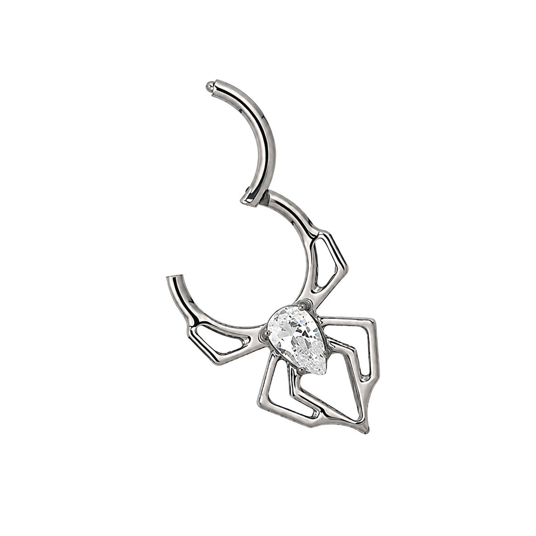 Septumring med zirkonia-stenar i spindelform, 1,2 mm (Titan G23)