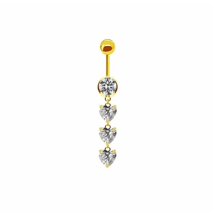 Three zirconia hearts hanging from a bangle (Steel 316L)