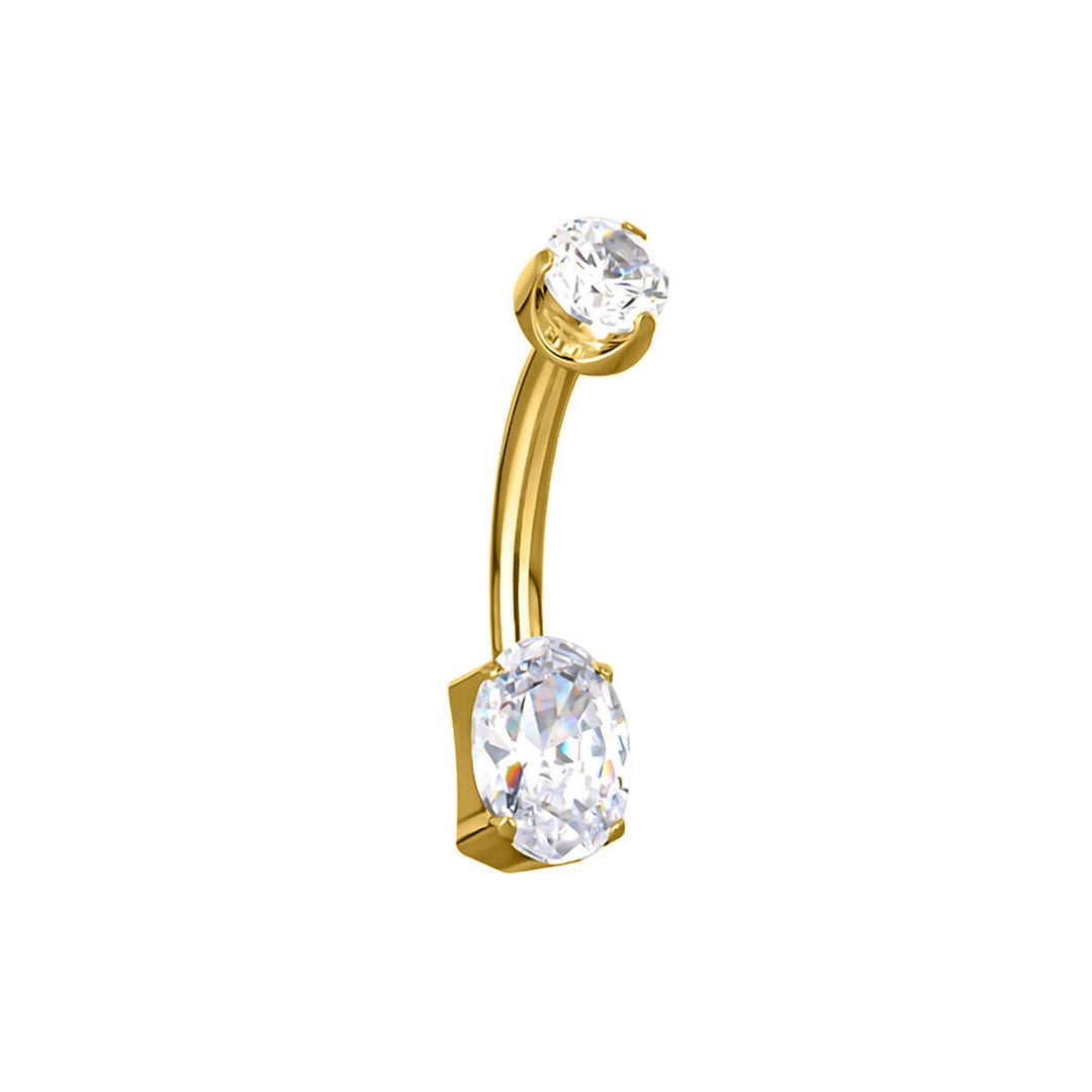 Gold Titanium Oval Zirconia Buttonhole (PVD Titanium G23)