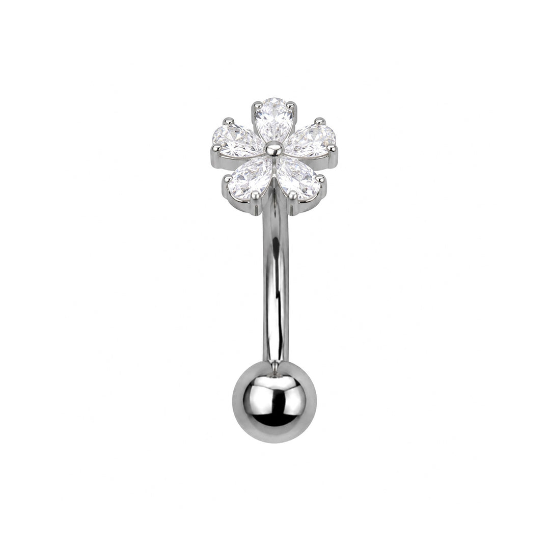 Halsband med flytande titanlås och zirkonia-blomma (Titan G23)