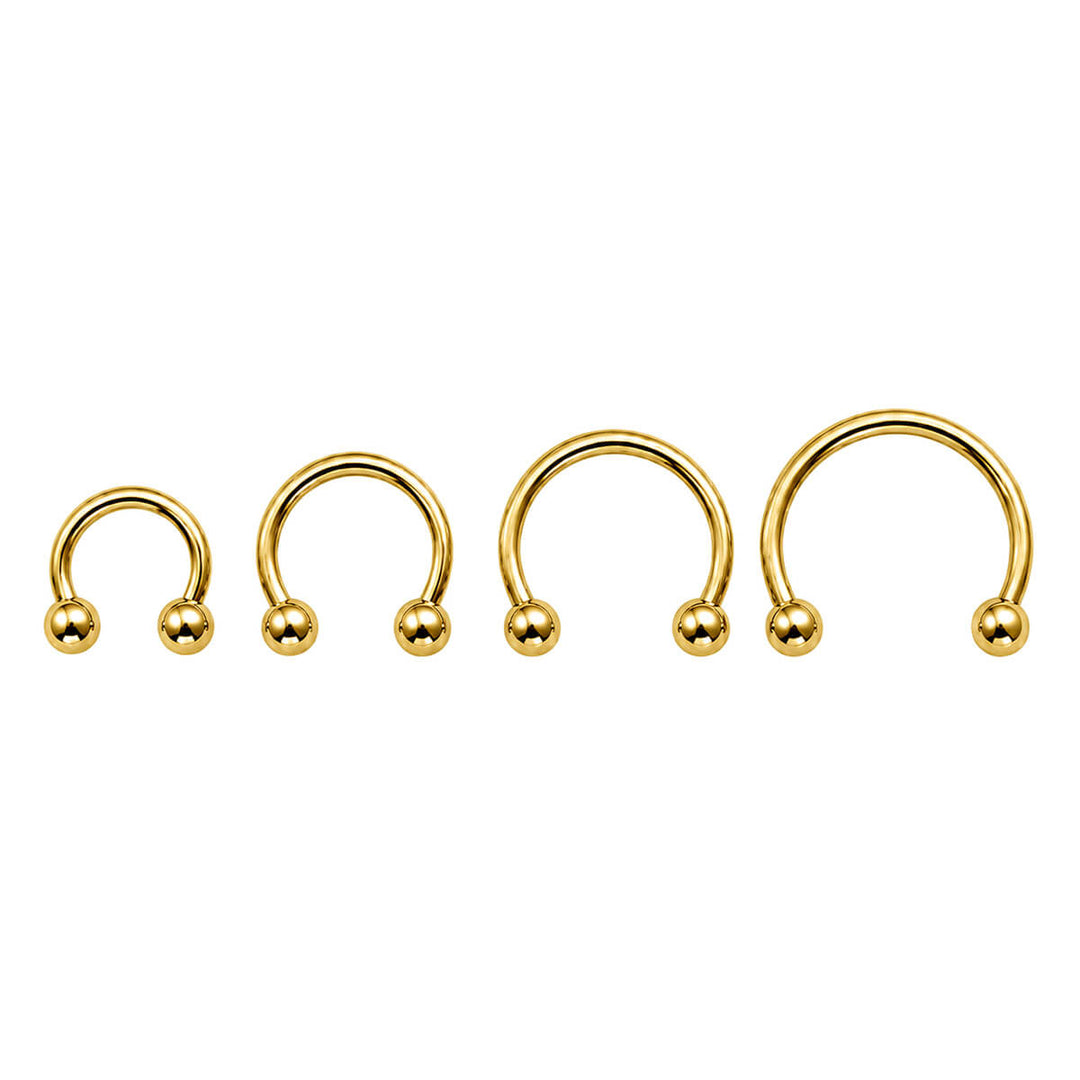 Gold plated titanium Circular barbell 1.2mm (PVD Titanium G23)