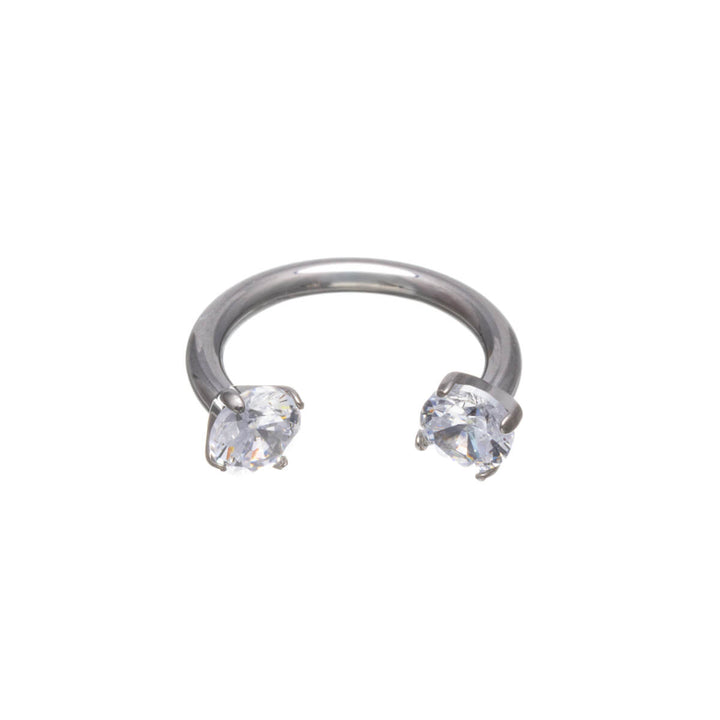 Titanium Circular barbell zirconia stones 1.2mm (Titanium G23)