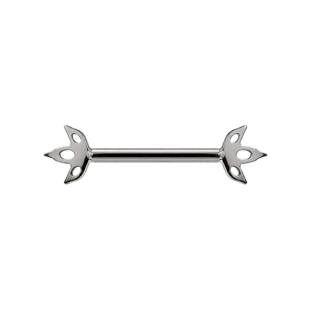 Bröstvårtsring i titan med 3 markisformade zirkoner (Titan G23)
