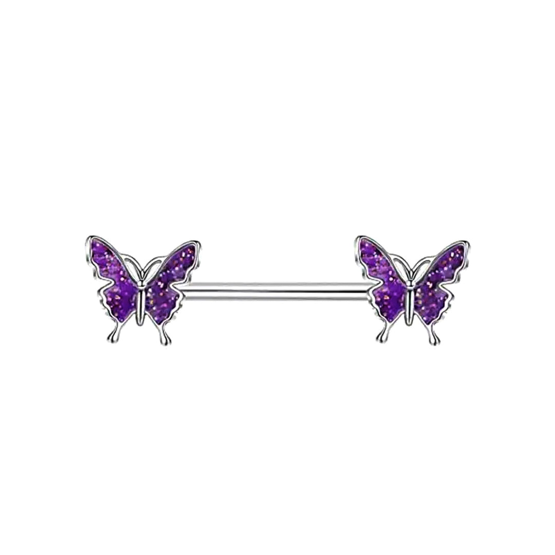 Colourful butterflies nipple bracelet 1.6mm 16mm (Steel 316L)