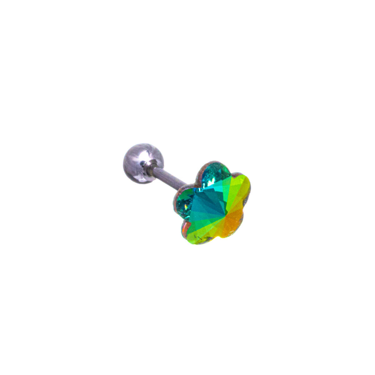 Glass flower corolla necklace 1.2mm (Steel 316L)