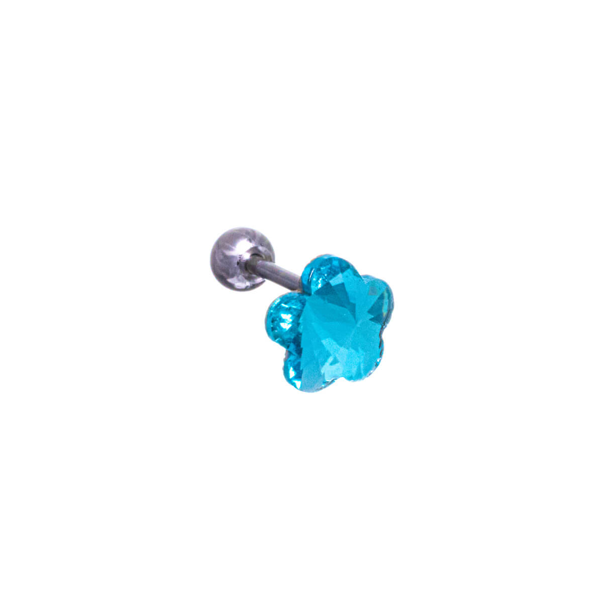 Glass flower corolla necklace 1.2mm (Steel 316L)