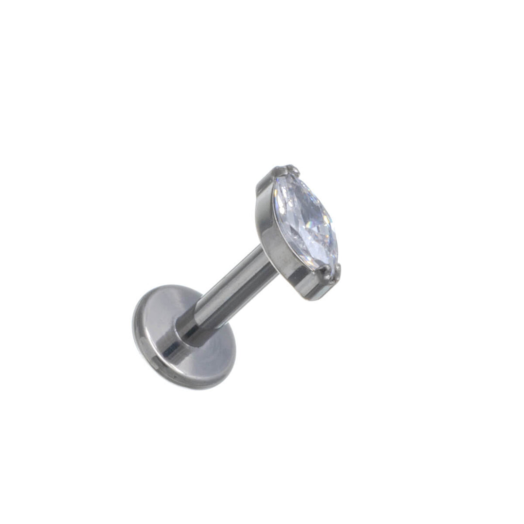 Titanium bracelet with zirconia labret 1.2mm (Titanium G23)