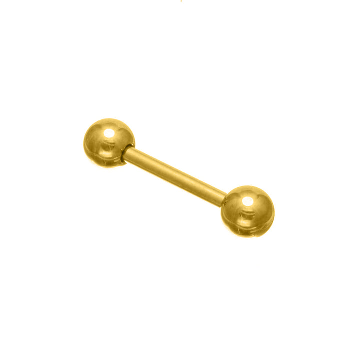 Gold titanium barbell tongue stud 1.6mm (PVD Titanium G23)