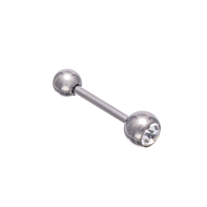 Titanium tongue stud with stone (Titanium G23)