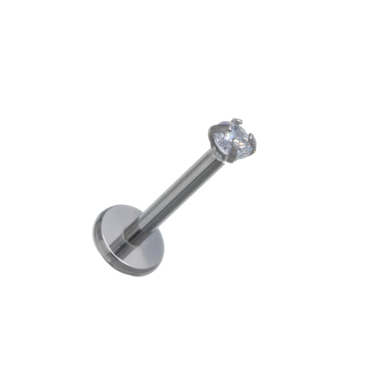 Titanlabret med zirkonia sten push-in 0,8mm (Titan G23)