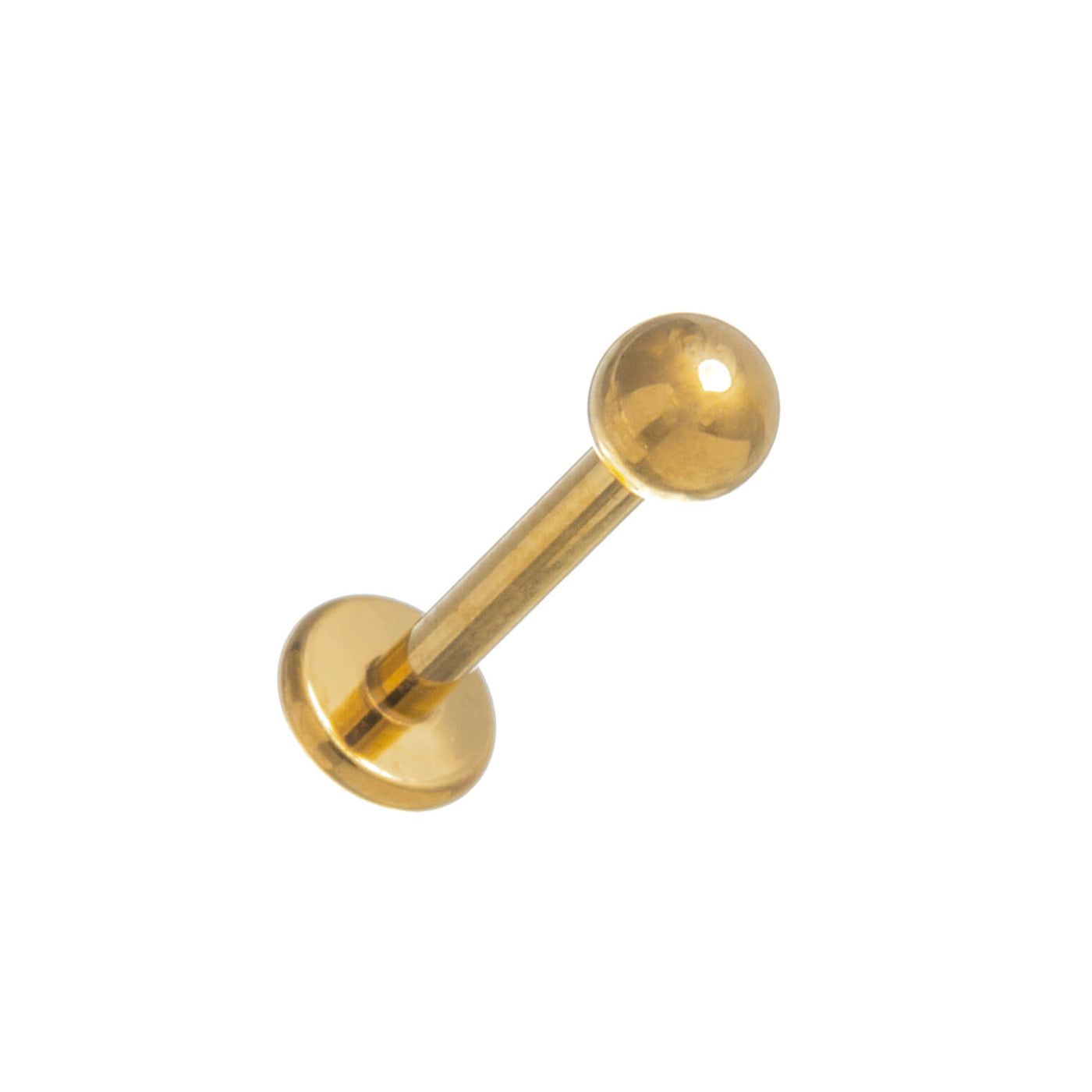 Gold plated labret jewelry pin 1.2mm (PVD Titanium G23)