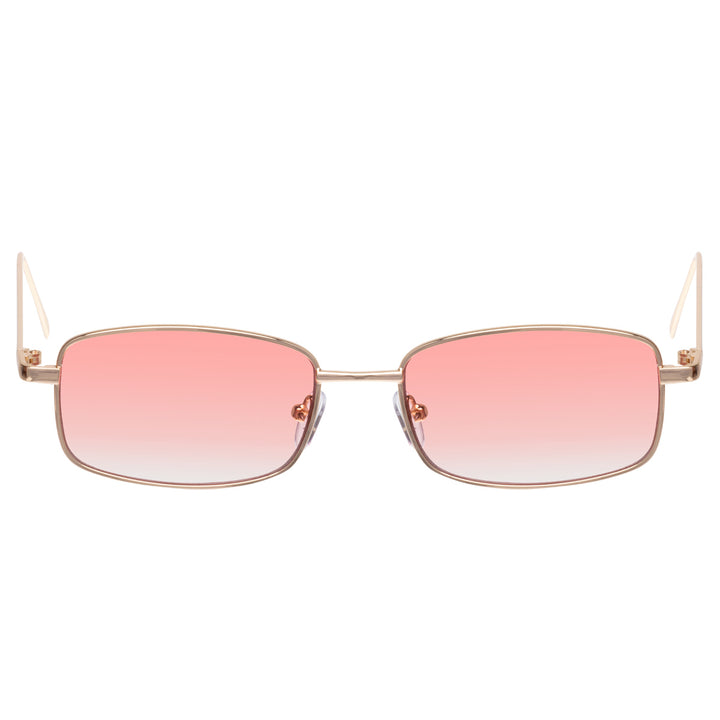 Low rectangular sunglasses with sliding coloured lenses