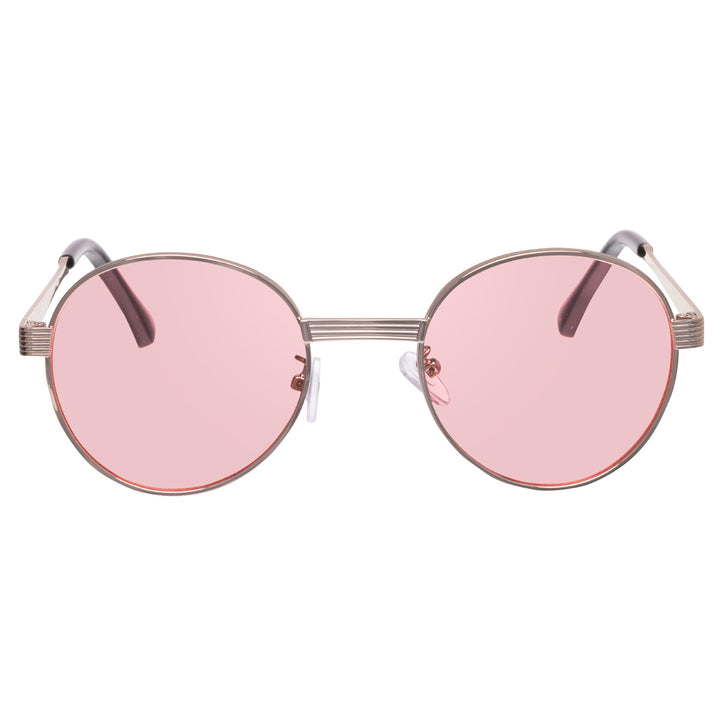 Round sunglasses with sturdy metal frame