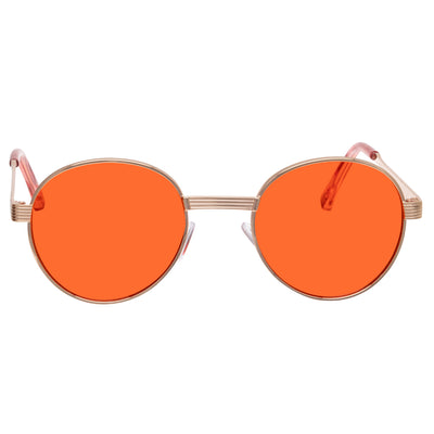 Round sunglasses with sturdy metal frame