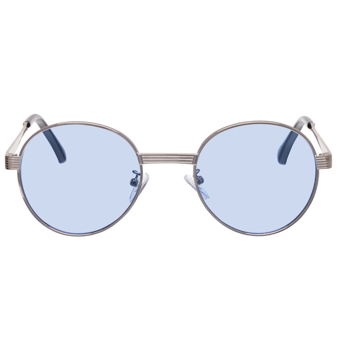 Round sunglasses with sturdy metal frame