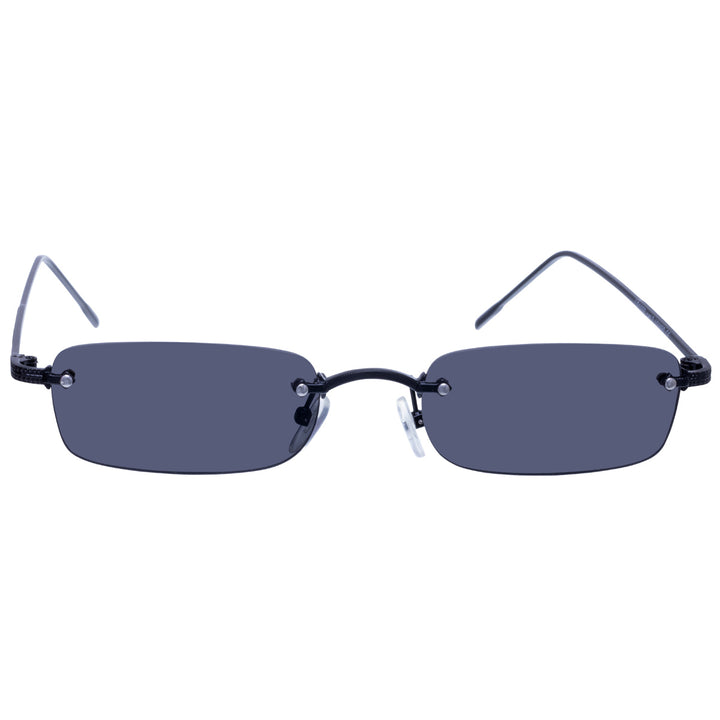 Low rectangular sunglasses without frames