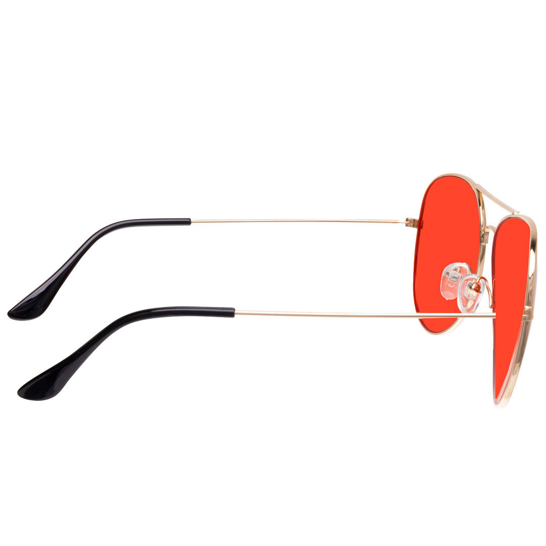 Red pilot glasses sunglasses