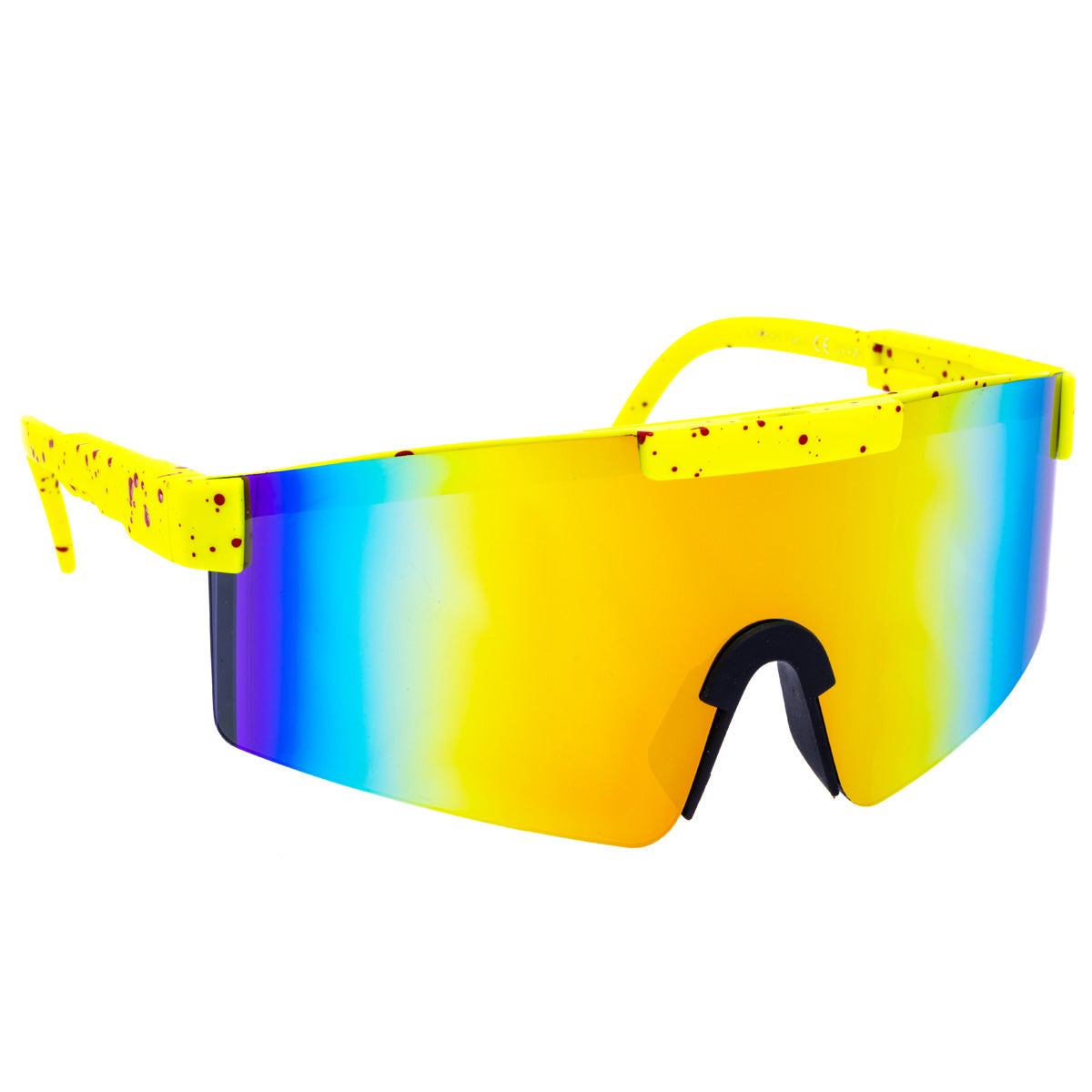 Sportiga färgglada solglasögon med speglade glas