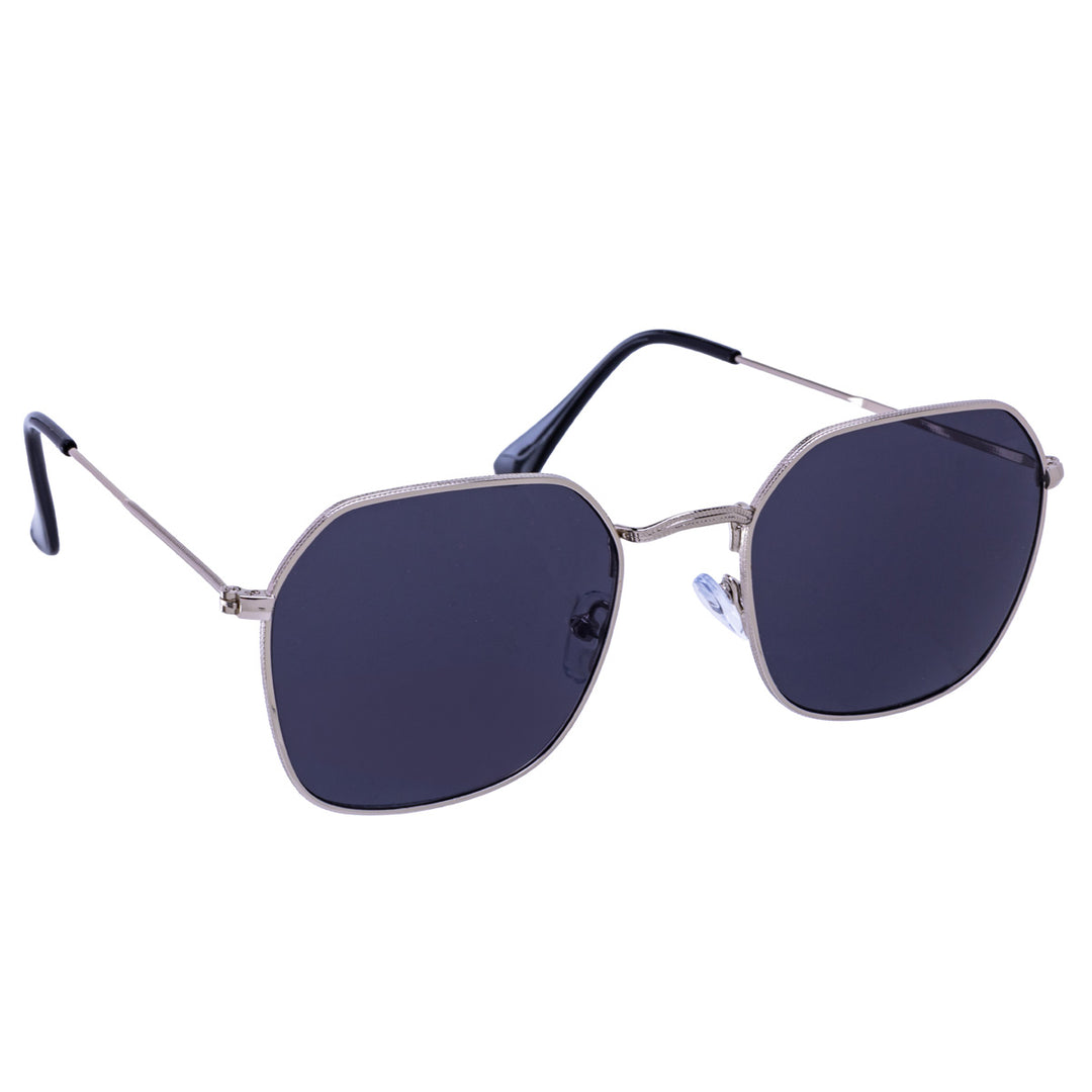 Angled sunglasses with metal frames