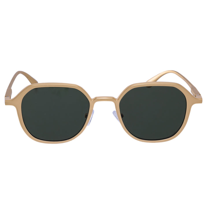 Angular sunglasses with metal frame