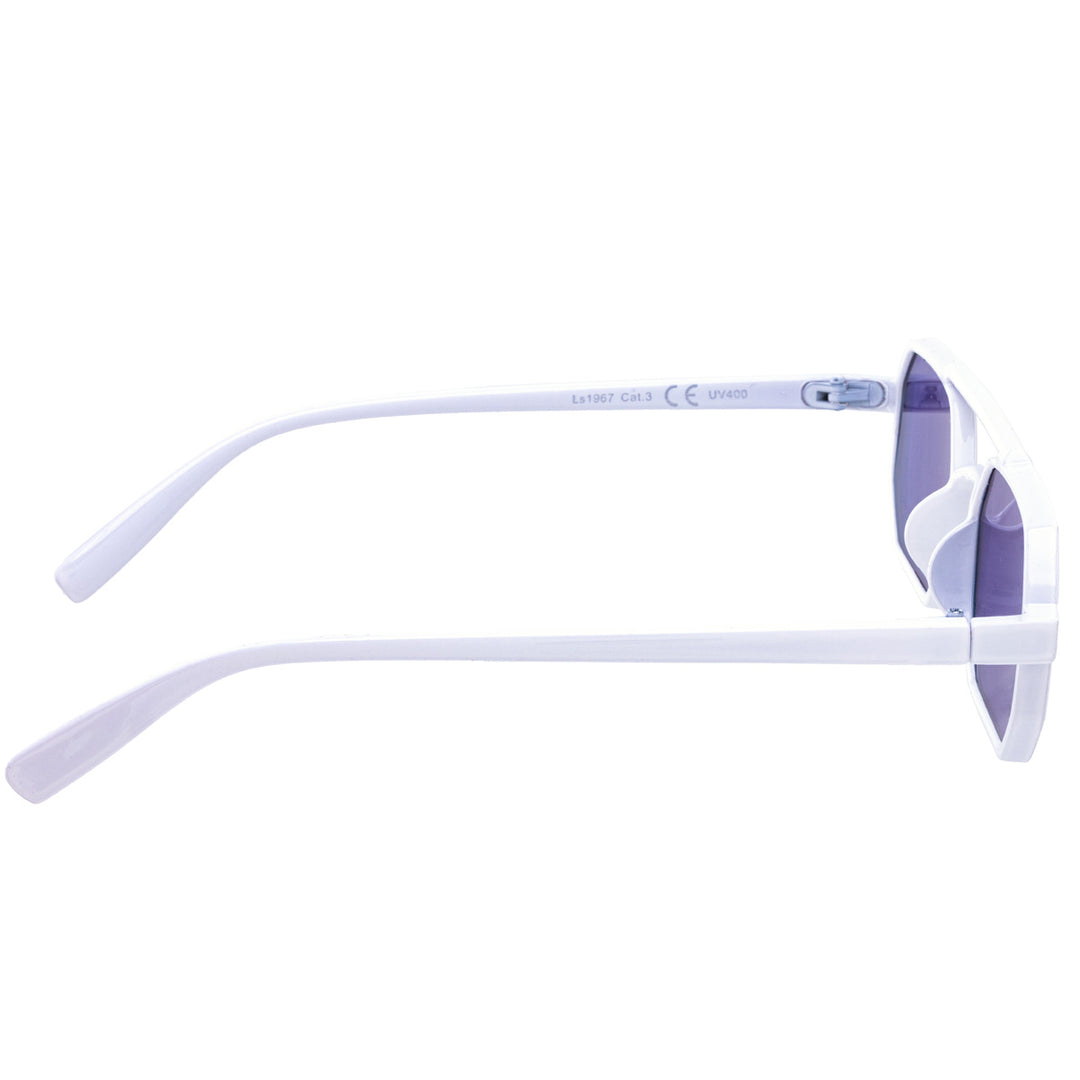 Angled rectangular sunglasses mirror lenses