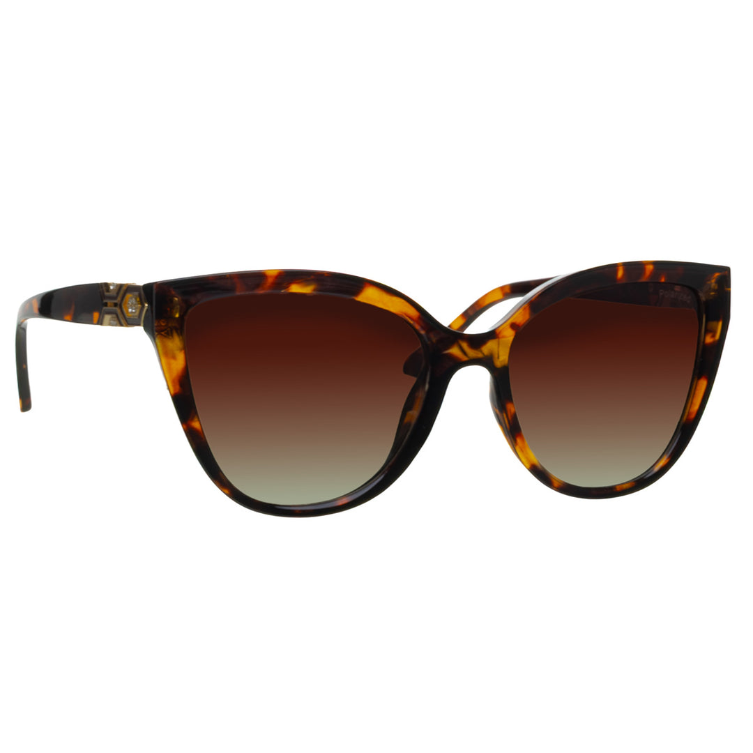 Round polarized sunglasses with metal decorations