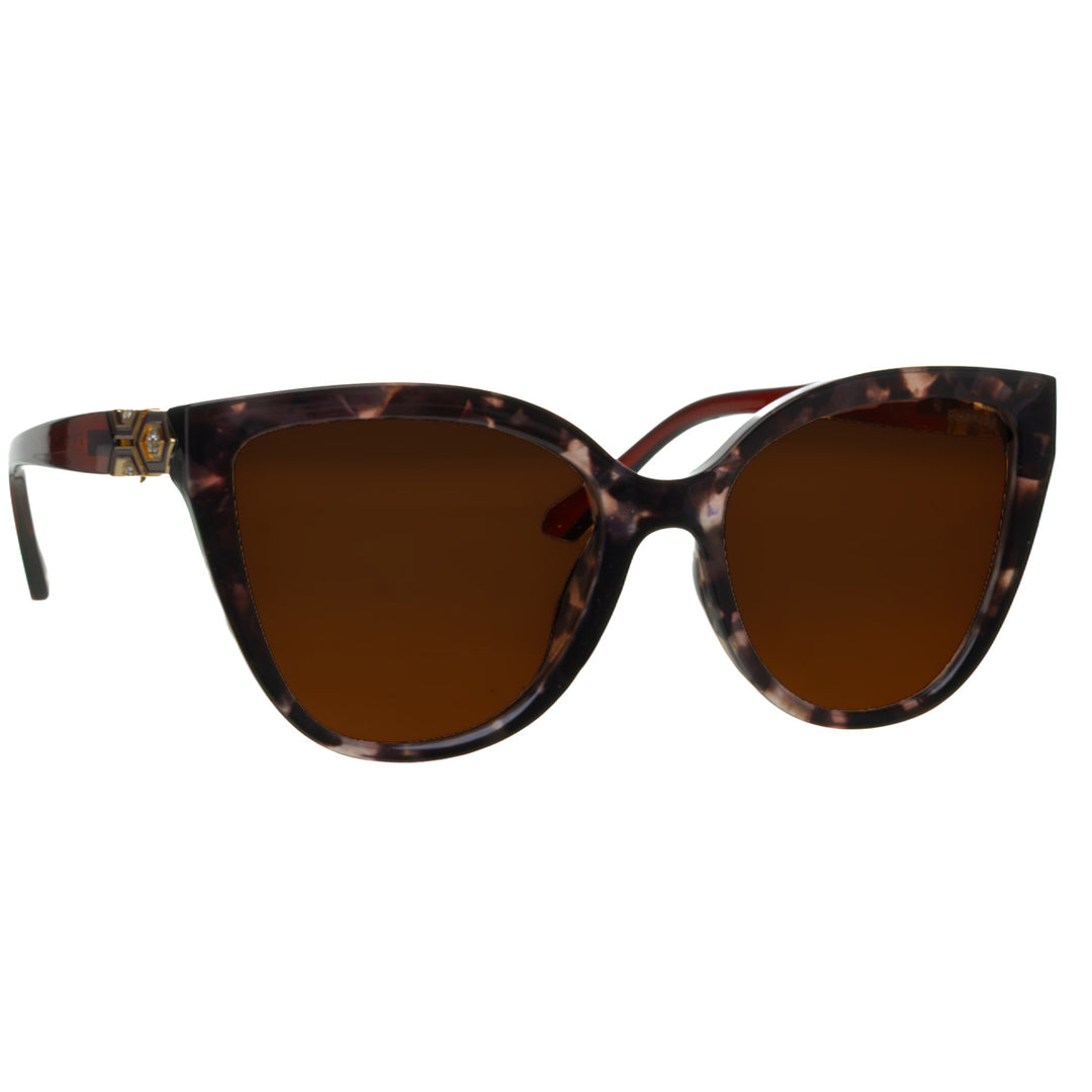 Round polarized sunglasses with metal decorations