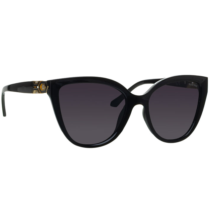 Round polarized sunglasses with metal decorations