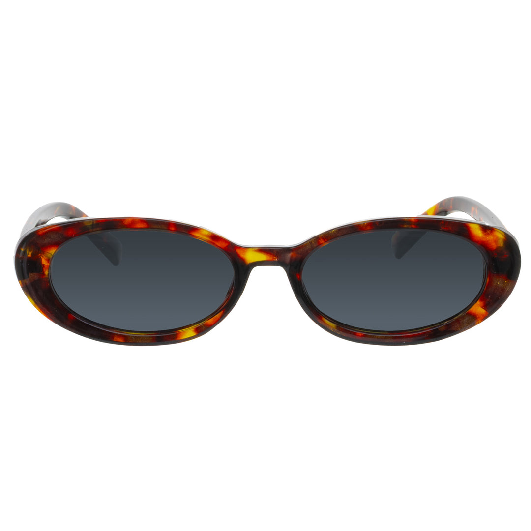 Low-profile oval polarized sunglasses for women